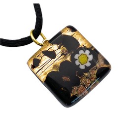 Glass Pendant, Murano Glass Pendant, Handmade Glass Pendant, Millefiori Pendant, Gold Leaf, Murano Glass Jewellery, Glass from Venice, Venetian Glass, 2cm x 2cm (Diana Sml)