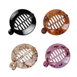 4 Pcs 2.5 Inch Banana Hair Clips Small Fishtail Hair Combs Side Hair Clips Round Ponytail Holder Hair Styling Accessories for Women and Girls