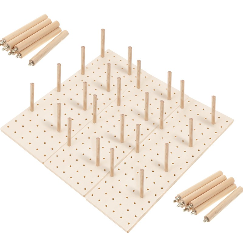 AojSup 3 Pcs Wood Pegboard Drawer Organizer with 24 Pegs