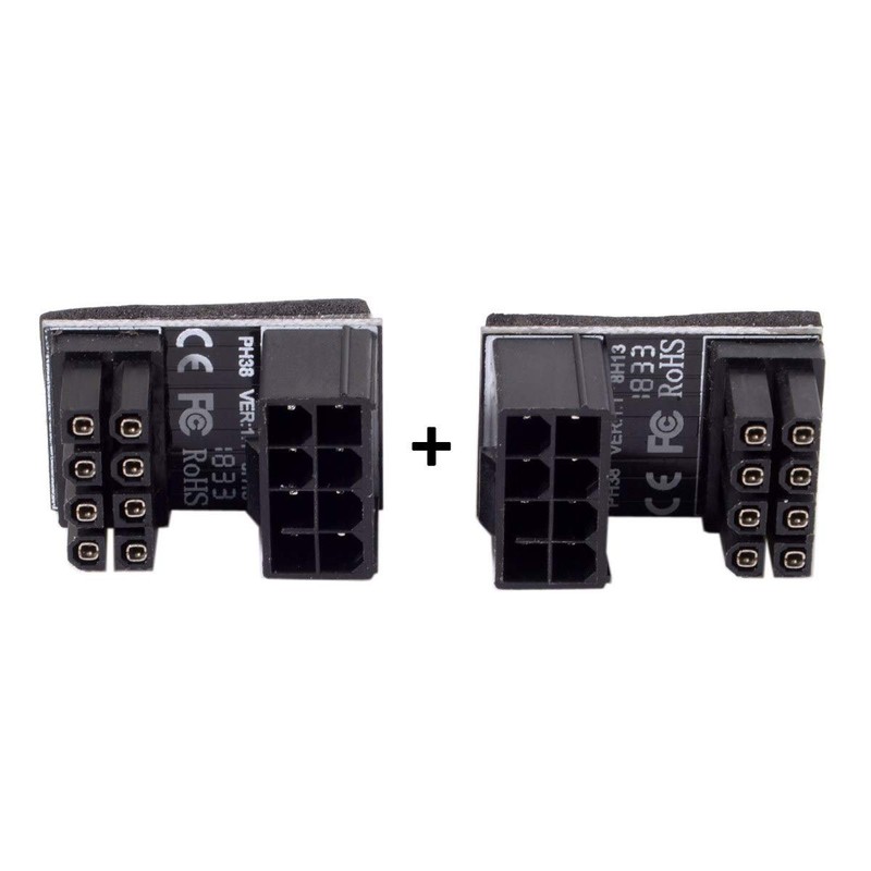 cablecc ATX 8Pin Female to 8pin Male 180 Degree AngledPower