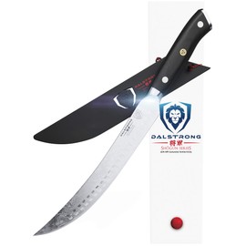 DALSTRONG Butcher-Breaking Cimitar Knife - 8" - Shogun Series Slicer - Japanese AUS-10V Super Steel - Vacuum Treated - Guard Included