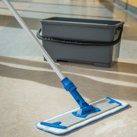 Microfiber Replacement Mop Pads, 6 Pack Reusable Wet & Dry Mop Refills for Home & Commercial Floor Cleaning, Compatible with Most Flat Mops, 16.5 x 4.7 Inches (Blue)