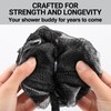 Loofah with Handle & Shower Brush Charcoal 2 Pack- Back