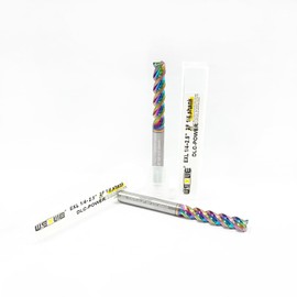 WEXWE Tools - Fresa cuadrada de carburo para aleaciones de aluminio, cobre, magnesio, materiales compuestos de aluminio de alto silicio, 3 herramientas de corte de flauta de vástago de 1/4 (2