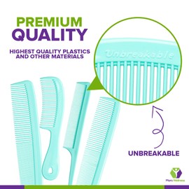 MARS WELLNESS Mars Wellness 4 Piece Professional Comb Set Green - USA MADE - Fine Pro Tail, Dresser Hair Comb Styling Comb - Premium Grade for Men and Women - Parting Teasing and Styling