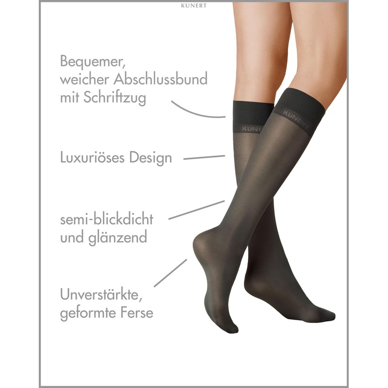 KUNERT Women's Knee Socks, Graphite 0420