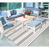 BUAGETUP BUAGETUP Grey and White Striped Outdoor Patio Rug 4'