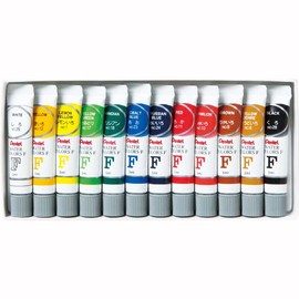 ぺんてる 絵の具 エフ水彩 ラミチューブ 12色 WFR-12