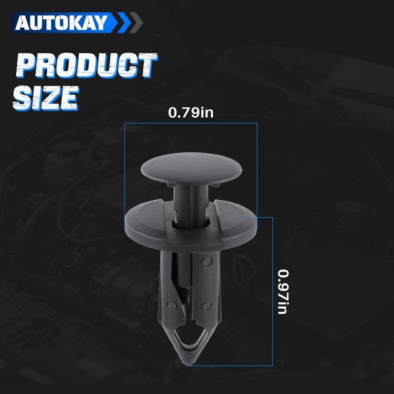 AUTOKAY 100pcs ATV UTV Body Fastener Rivets Push Pin Fender