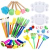 31Pcs Colorful Paint Brushes, Paint Brush Set Beginners, Creative Sponge