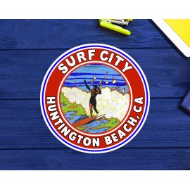 Huntington Beach California Decal Sticker  3" Surfing Pacific Ocean Surf City CA