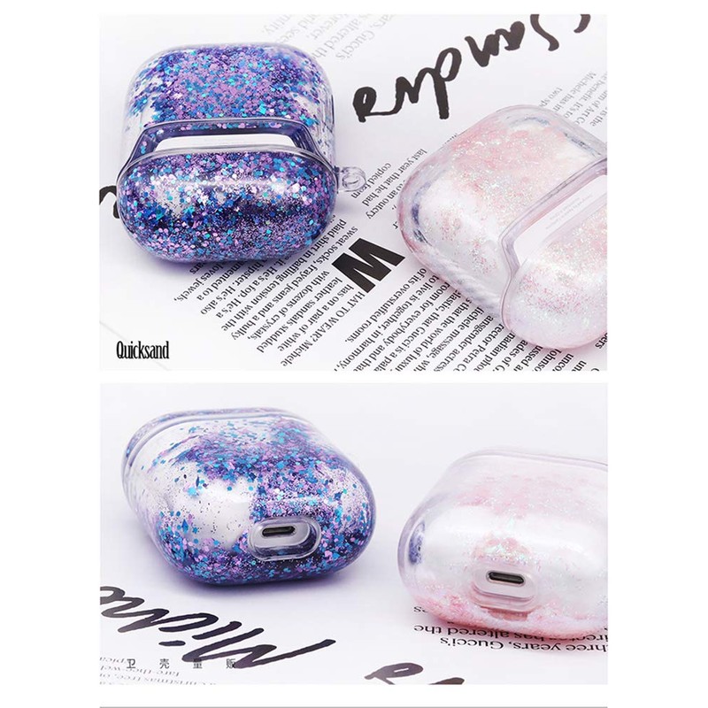 UnnFiko Bling Quicksand Case Compatible with AirPods 1/2, Cute Sparkle