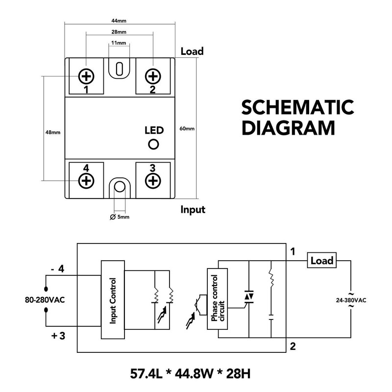 HiLetgo 2 piezas SSR-40DA relé de estado sólido monofásico semiconductor