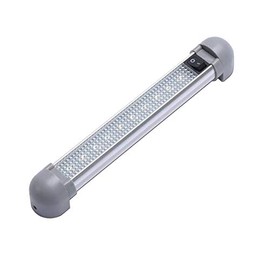 Lightronic Compact 9 Inch 1W 6000K Cool White 180° Pivoting Mounting Feet LED Light Fixture & Cargo/Work Area Light w/Rocker Switch for RV & Utility Vehicle, Aluninum Housing 12V/24V DC, 1 PC