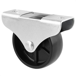 WAGNER Designer 01005701 Furniture Castor / Fixed Castor Diameter 50 mm / Height 55 mm / Galvanised Steel / Black Load Capacity 50 kg
