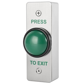 Push to Exit Button for Door Access Control Big Press Button IP68 Waterproof 304 Stainless Steel Shell with Back Mounted Box NO/COM Output