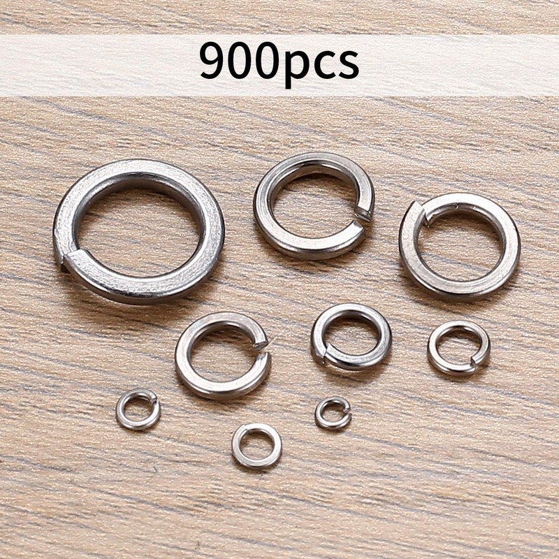 Zxglxinyao 900 PCS Stainless Steel Spring Lock Washer, Split Lock