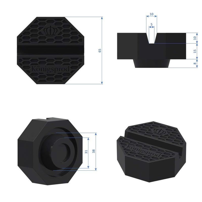 KÖNIGSPROD Universal Car Jack Rubber Pad Adapter Rubber Block Jack