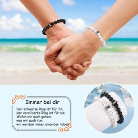 CheersLife 2 pieces bracelet men's matching half heart ring pair bracelets for men anniversary gift for him his and her lover bracelets birthday Valentine's Day gifts wedding, Stainless Steel, Bead