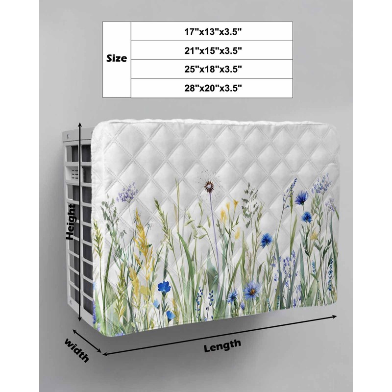 Leaves Plants Indoor Air Conditioner Cover for Window Units, Double