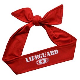 Funny Girl Designs Lifeguard Cotton Stretch Headband (RED TIE BACK)