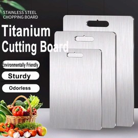 Titanium Cutting Board,Cutting Board,Titanium Cutting Board for Kitchen,Stainless Non Stick Cutting Board,Easy To Clean,Portable Countertop Cutting Boards for Kitchen Cooking Outdoor Camping (39*28cm)
