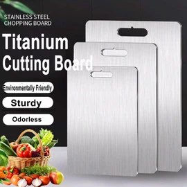 Titanium Cutting Board,Cutting Board,Titanium Cutting Board for Kitchen,Stainless Non Stick Cutting Board,Easy To Clean,Portable Countertop Cutting Boards for Kitchen Cooking Outdoor Camping (39*28cm)