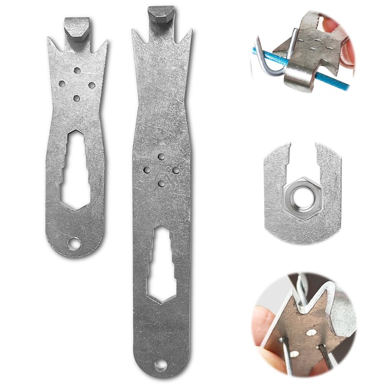 QMARK Fence Wire Twister Tool Set, T-Post Clip Tool, Stainless