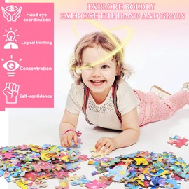 Puzzle Children's Games Mini Puzzle Mermaid 128 Pieces Puzzle Games Jigsaw Puzzles Puzzle Game Ocean Toy Patience Games for Children Adults Montessori Toy from 3 4 5 6 7 8 9 Years