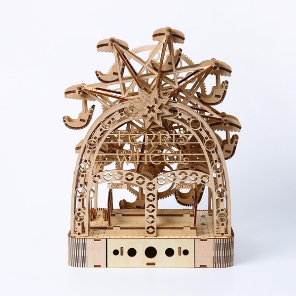 BENNAMA 3D Wooden Puzzles Hand-cranked Ferris Wheel Model Kits, Brainteaser