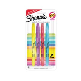 Resaltadores Sharpie Pocket Blíster con 4 pzas Colores Nuevos Punta Biselada