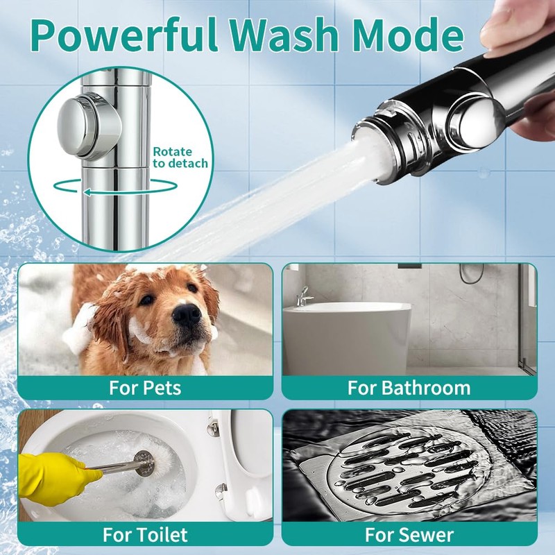 DOILIESE Handheld Shower Head with 79" Extra Long Hose 7