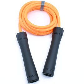 Weighted Jump Rope for Men & Women - 1LB Heavy Adjustable Skipping Rope, 10mm PVC with Ball-bearing for Speed, Cardio, Boxing, CrossFit - Tangle Free, Home & Gym Workout Fitness, Orange