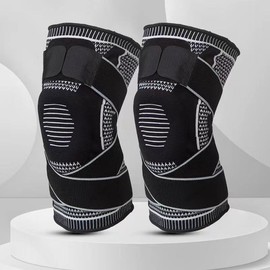 OLLAS Knee Braces, 2-Pack, Knee Support Compression Sleeves, Fitness Sports Knee Braces, Women's & Men's Compression Suitable for Running, Fitness, Basketball:_Black_XXXL