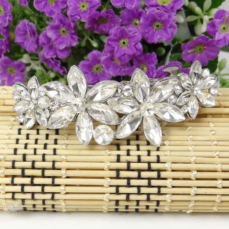 EVER FAITH Austrian Crystal Wedding 4 Daisy Flower Hair Clip