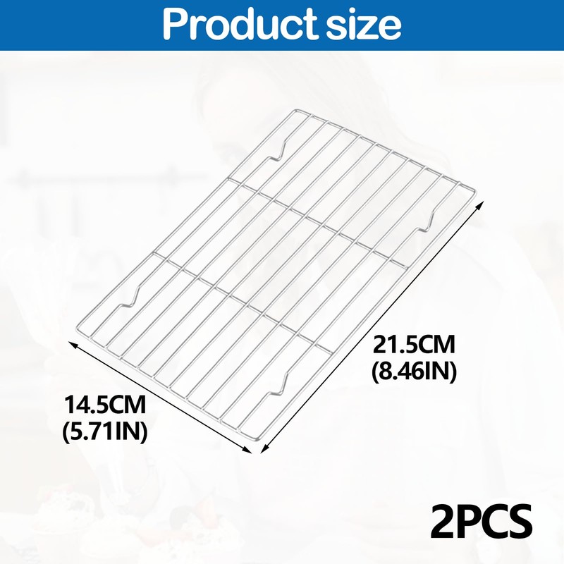 2PCS Cooling Rack High Temperature Resistance Baking Rack Rectangle Grill