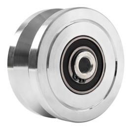 4” V-Groove Slide Gate Wheel Solid Steel Sliding Wheel Dual Sealed Bearing for Rolling Inverted V Shape Track Gates up to 3000lbs with Screw, NO Brackets