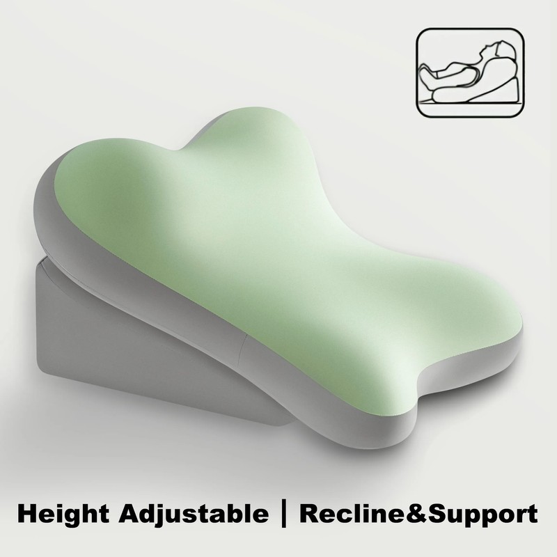 Adjustable Memory Foam Backrest Pillow with Neck Support, Ergonomic Bed