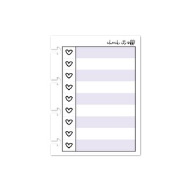 Micro size Heart Checklist Refill for Disc Notebooks, 4 Disc, 3" x 4", Compatible with Disc-Bound Planners such as the Happy Planner, TUL, Staples ARC (Lavender)
