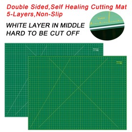 WorkLion 36" x 48" Self Healing Cutting Mat: Double sided 5-Ply Non-Slip - Professional for Scrapbooking & Quilting & Sewing & Arts & Crafts Project (Green)