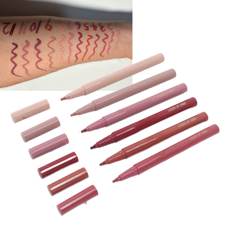6 Colors Liquid Lip Liner Quick Drying Waterproof Long Lasting