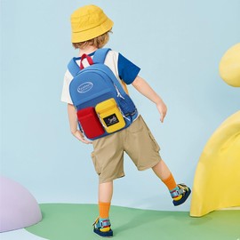 Ryushoyo - Mochilas para niños y niñas con correa para el pecho, Azul, rojo, amarillo., Pequeño, Mochilas de viaje