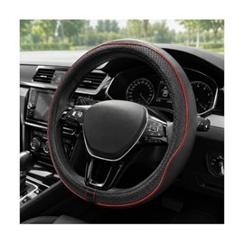 Funda para volante de coche, 15 pulgadas, antideslizante, de piel transpirable, protector de volante de automóvil, cubierta de volante suave envolvent
