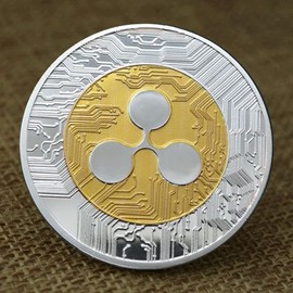 Ripple Coin XRP Cryptocurrency Coin, Collector's Rare Cryptocurrency Coin with Clear Protective Cover
