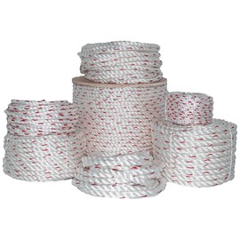 SGT KNOTS Twisted PolyDac/Combination Rope - Triple-Strand Twisted Design, Heavy-Duty, OSHA Approved 5/8" for Industrial Fall Protection, Camping, Cargo Tie-Downs, and Fishing (3/4" x 100ft, White)