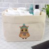 Large 'Cute Winter Owl' Canvas Organiser/Storage Bag (OR00034941)