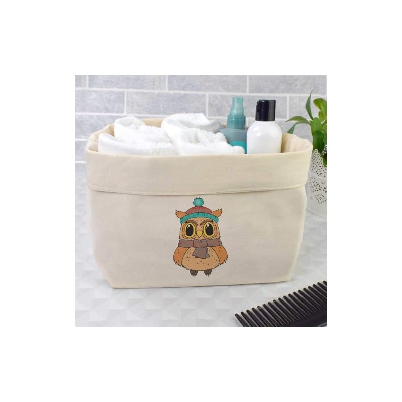 Large 'Cute Winter Owl' Canvas Organiser/Storage Bag (OR00034941)