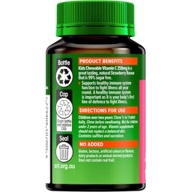 Cenovis Kids Chewable Vitamin C 250mg (Strawberry) 150 Tablets - Supports Healthy Immune System Function in Children - Helps Prevent Vitamin C Deficiency in Children & Maintains Healthy Gums
