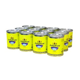 Real JellyFish Flame Premium Citronella Gel Fuel Made in USA - Smoke-Free, Clean-Burning, Fresh Scent, About 3-Hour Burn, Pack of 12 Cans, 368g (13oz) Each