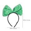 FUNOMOCYA 1set St Patrick's Day Sequin Bowknot Hairbands Hair Accessories